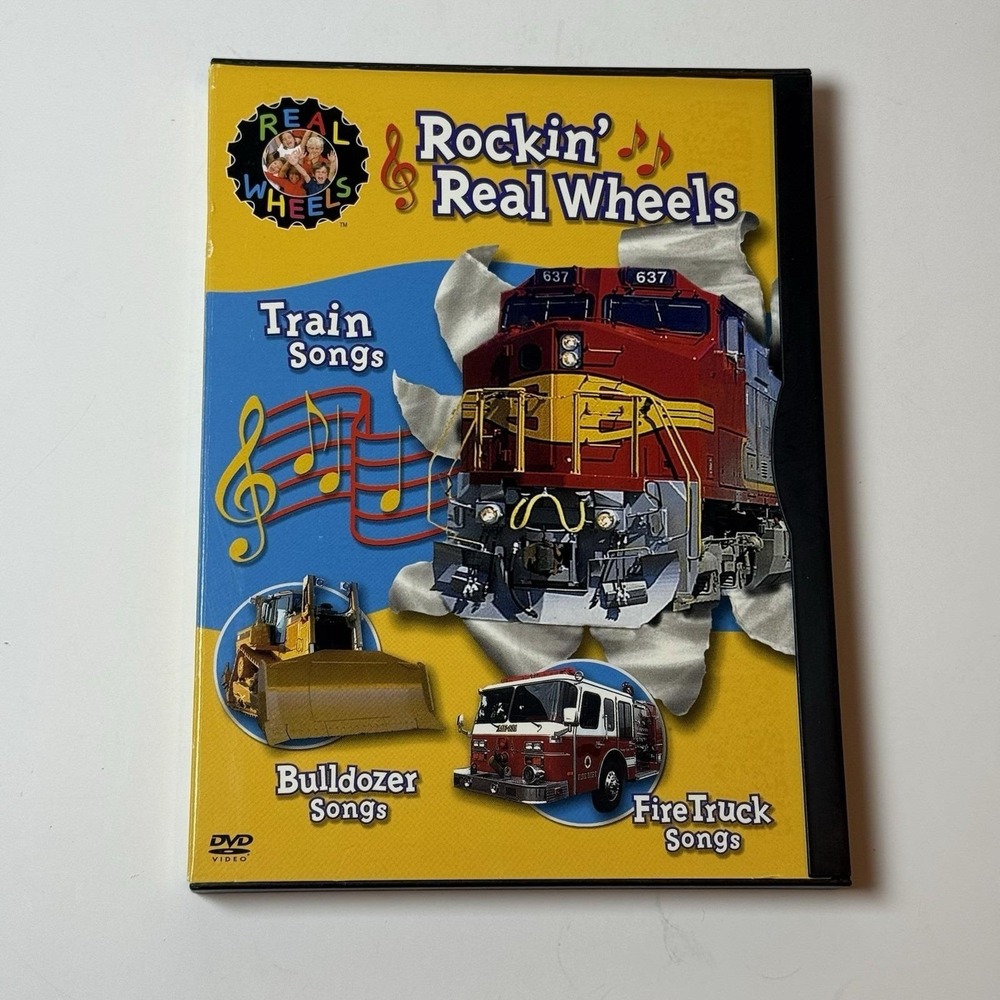 Real Wheels: Rockin' Real Wheels (DVD)‎ Train Songs, Fire Truck Songs, NEW!